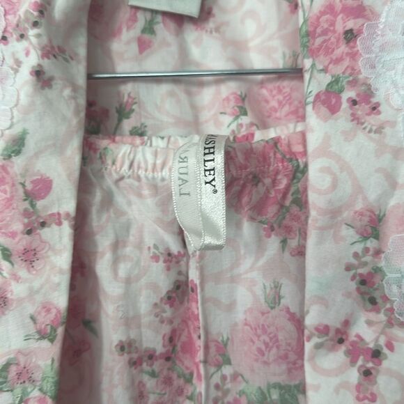 Laura Ashley Floral 2Pc Robe & PJ Bottoms Set XL - Picture 3 of 7